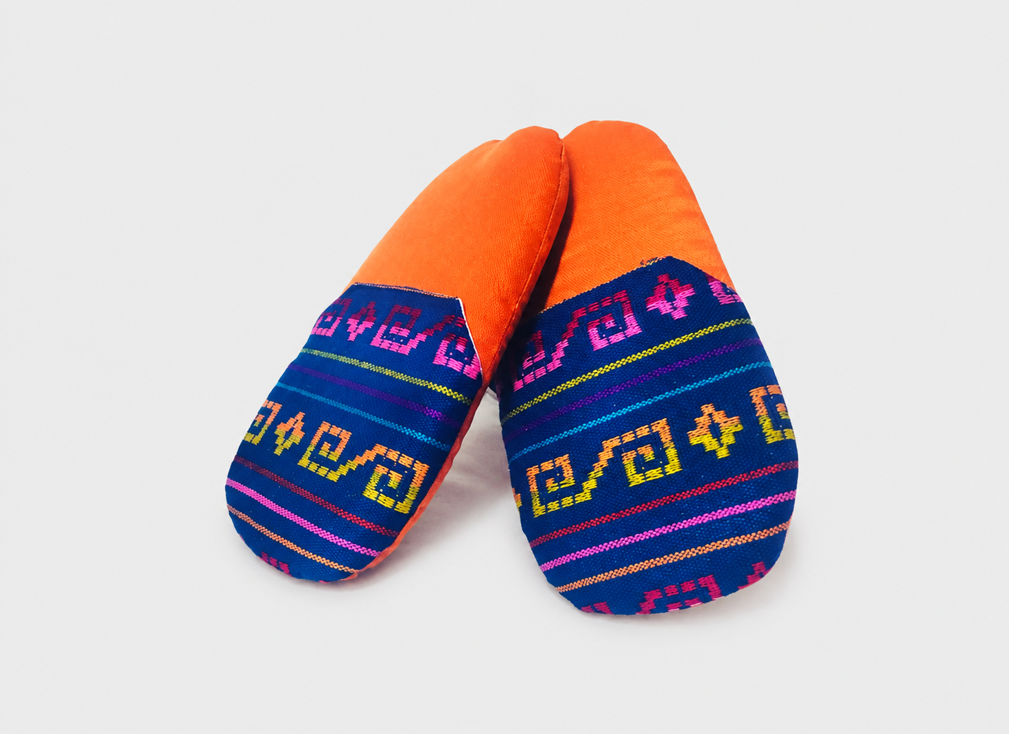 Pantuflas Textil Mexicano Azul